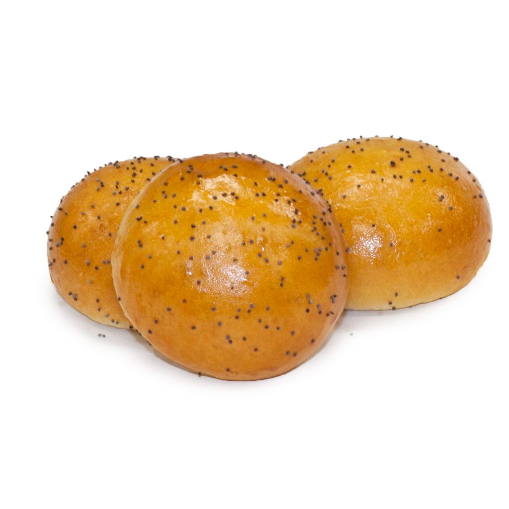 Challah Poppy 3.5" Challah Poppy Bun - Sliced